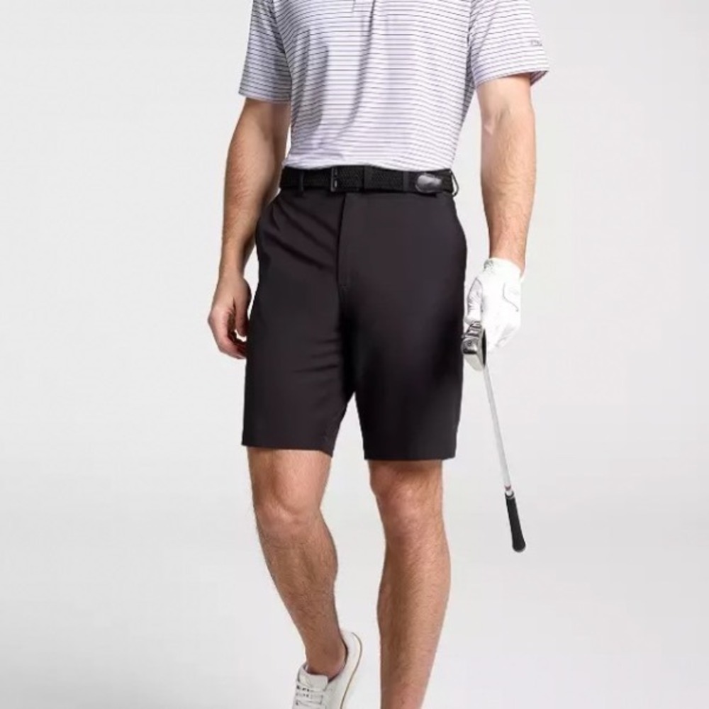 Walter Hagen Mens Perfect 11 Golf Shorts Black Big Tall 46 Flat Front MGA14400BT